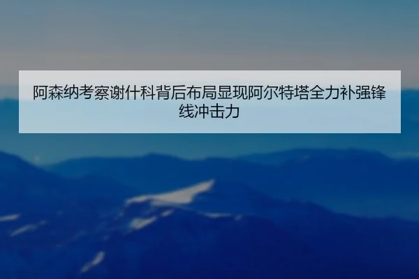阿森纳考察谢什科背后布局显现阿尔特塔全力补强锋线冲击力